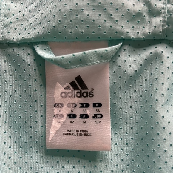 Adidas windbreaker women’s running jacket seafoam blue small women’s - Picture 6 of 7